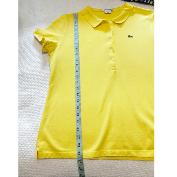 Lacoste Short Sleeve Polo Shirt Yellow size XL - Picture 6 of 7